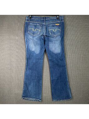 Blue Cult Weekender Flare Midrise Jeans 30 Distressed Denim Comfortable USA Made